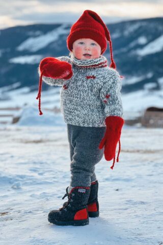 Bilde av gutt med vintersko fra Røroslabben